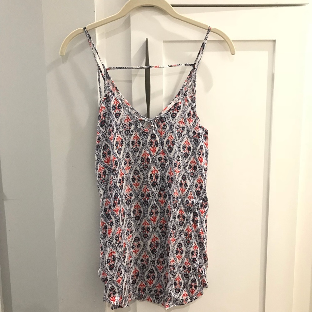 Boho print top with spaghetti straps